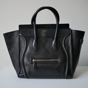 Authentic Celine Luggage Tote Black
